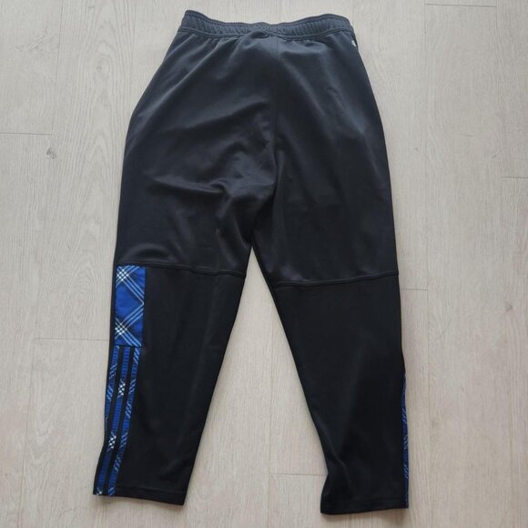 Adidas Sz S Tiro 7/8 Black and Royal Blue Plaid Training Track Pants Athleisure - Picture 8 of 11